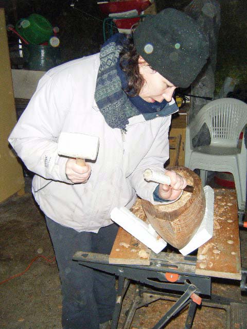 Marianne gouging the hull.